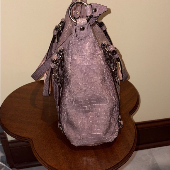 Coach  Alexandra  lavender croc embossed patent leather  shoulder bag  Rare find - Picture 9 of 17